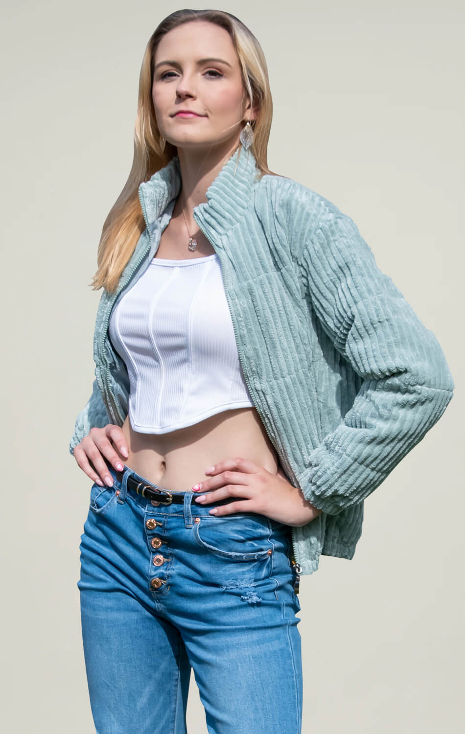 Home Angashion Cozy Corduroy Jacket for Women