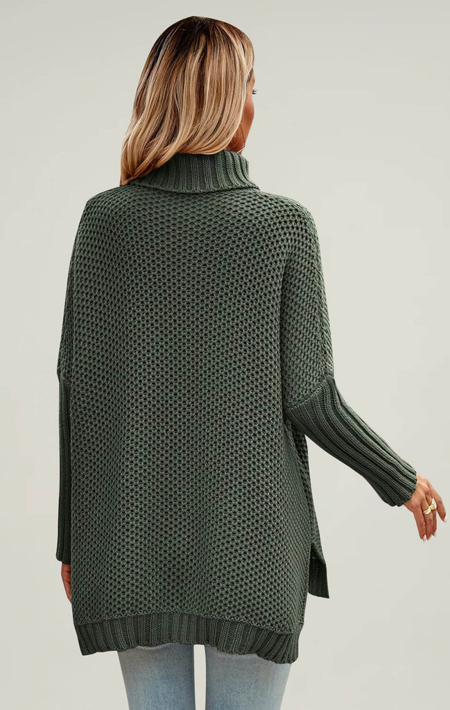 Angashion Womens Chunky Knit Batwing 2023 Sweater Army Green 02