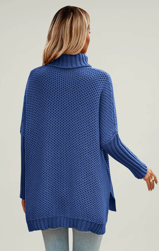 Angashion Womens Chunky Knit Batwing 2023 Sweater Color Blue 02