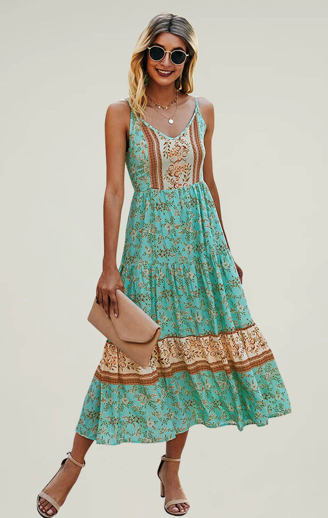 Womens-Floral-Maxi-Dress-Casual-Green-01