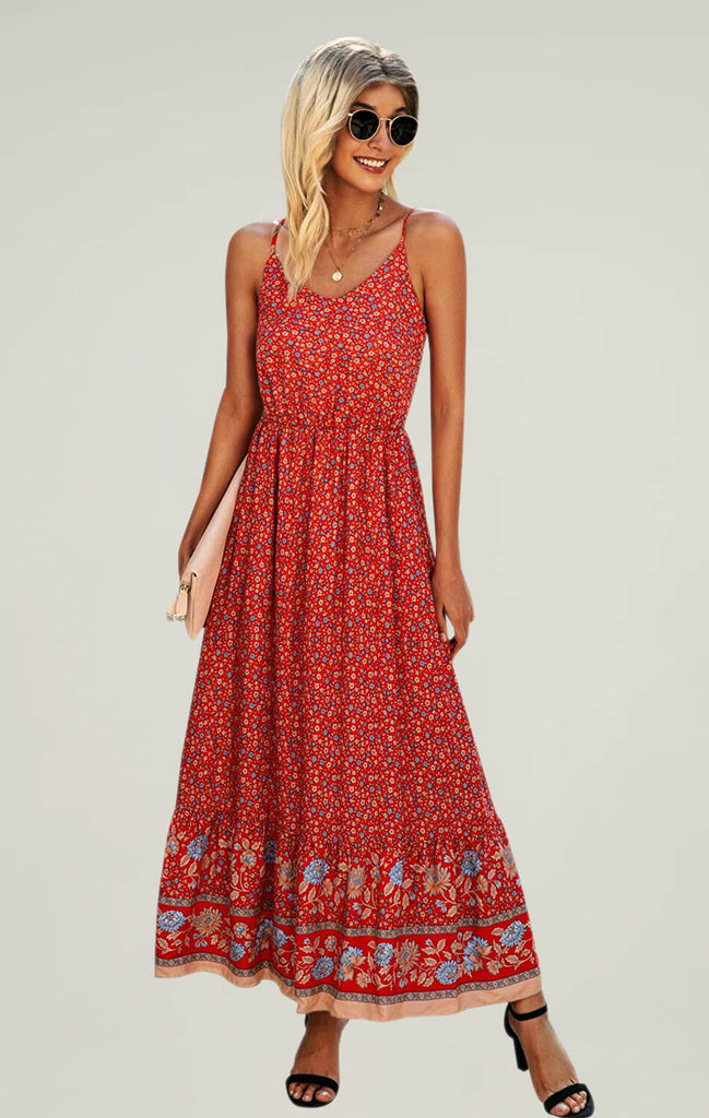 Womens-Floral-Maxi-Dress-Casual-Red-02