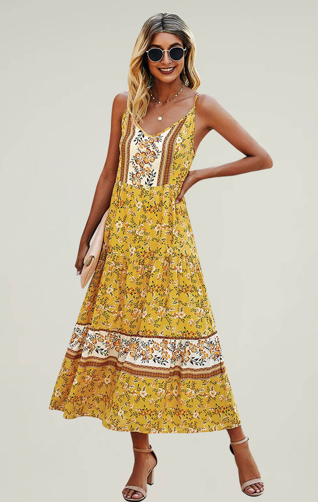 Womens-Floral-Maxi-Dress-Casual-Yellow-01