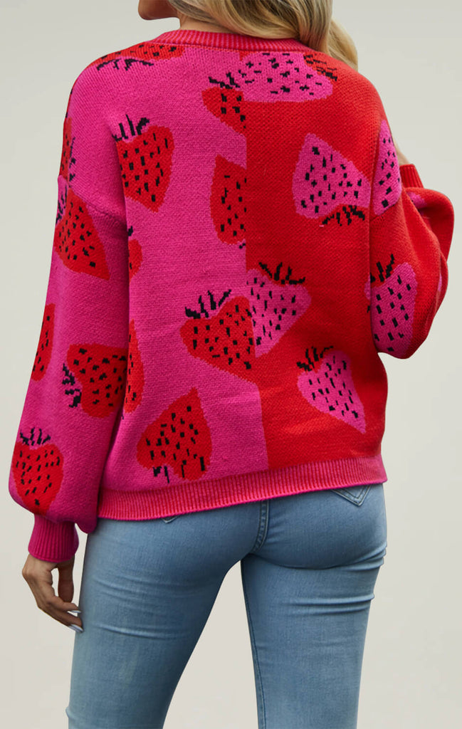Womens Floral Outwear Open Front Cardigans Red 02