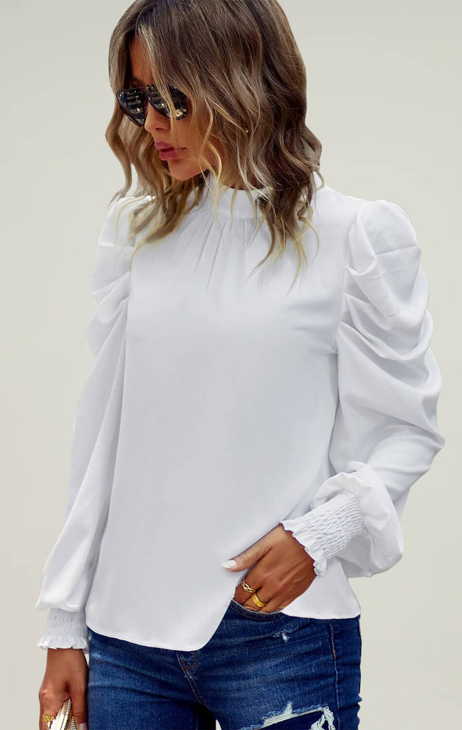 Womens-Long-Lantern-Sleeve-Top-White-01