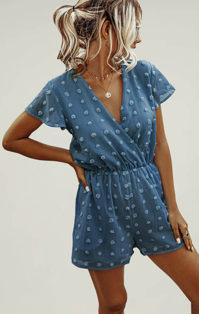    Womens-Short-Sleeve-V-Neck-Polka-Dot-Romper-Jumpsuit-darkblue-01