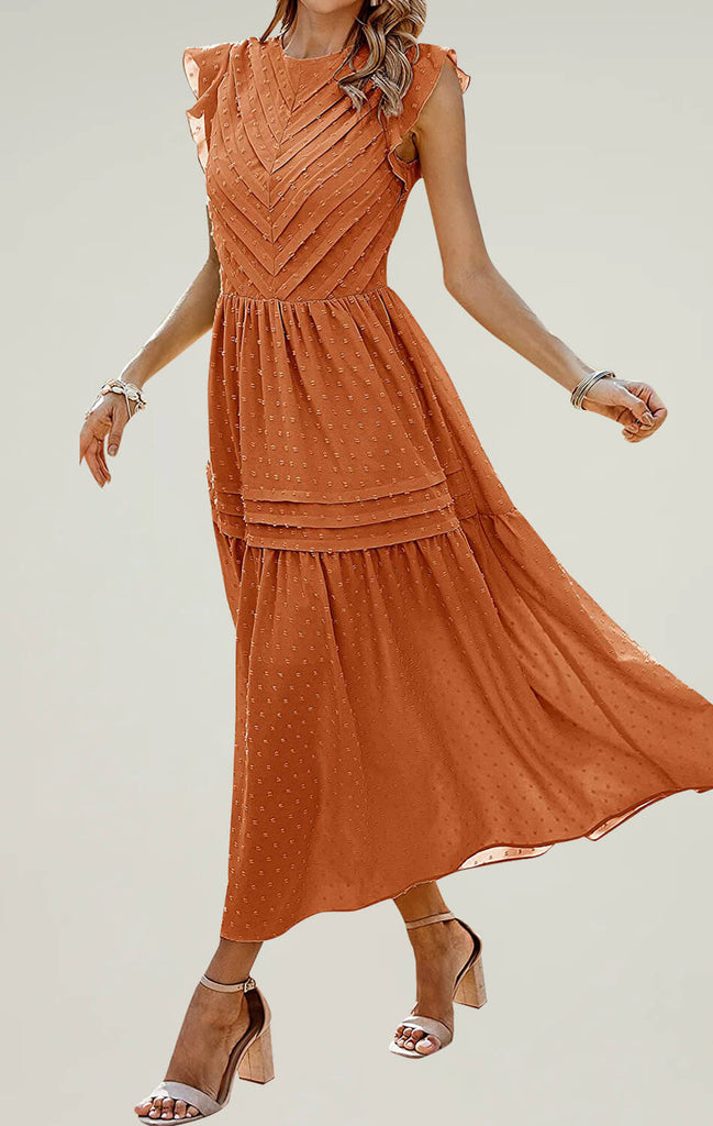 Womens Summer Maxi Dress Orange 01