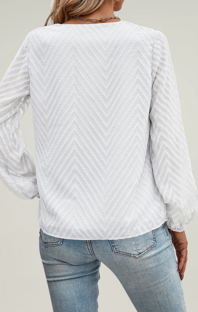 Womens Tunic Fall Blouse Long Sleeve Tops White 02